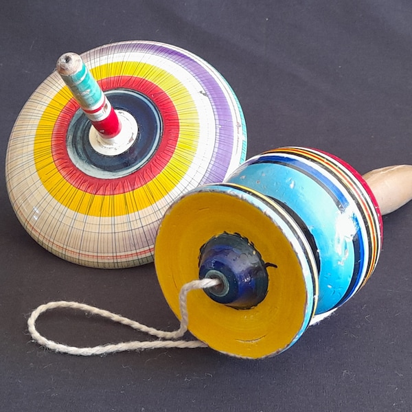 Wooden Spinning Tops Etsy UK