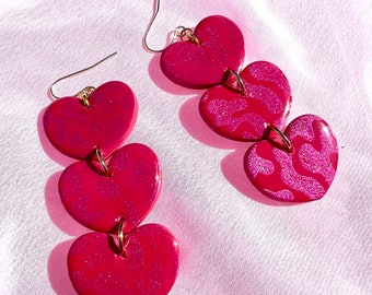 Pink Heart Earrings