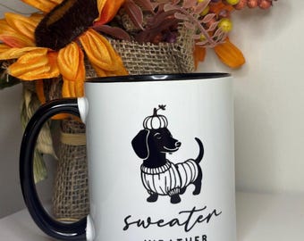 Sweater Weather Dog Cat 11oz  Coffee Mug