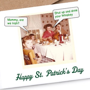 St. Patrick es Day Karte | Lustige | Unwiderstehliche | "Mommy are we Irish?"
