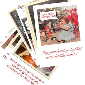 Juego de tarjetas navideñas: 16 u 8 tarjetas navideñas atrevidas + sobres / Divertidas / Para adultos / Únicas / Retro