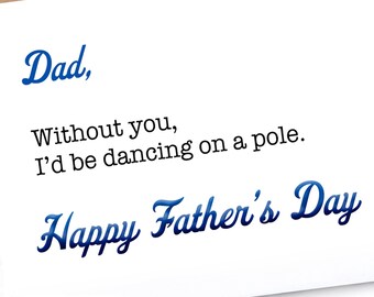 Divertente biglietto d'auguri per la festa del papà dalla figlia / Umorismo irriverente per adulti