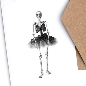 Carte d’Halloween | Ballerine squelette