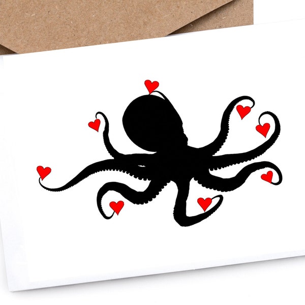 Octopus Love - Valentine’s Day Card | Unique | Love | Romance