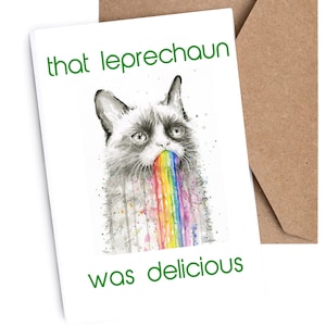 St. Patrick es Day Karte | Lustige | Unwiderstehliche | "Das Leprechaun war köstlich"