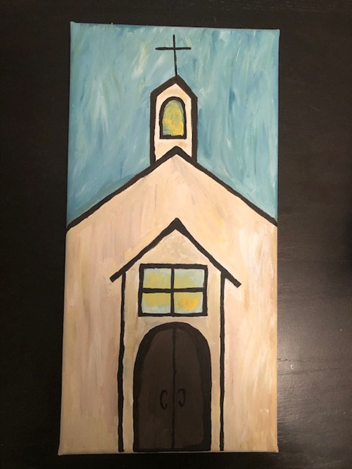 Church Painting on Canvas Original Etsy