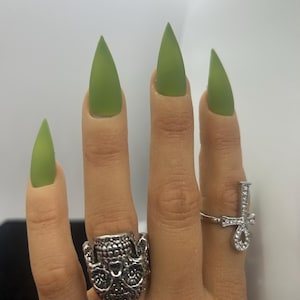 Serpent Spell-Matte Green Gel Nails- Luxury Gel Press On Nails/ Green Nails/Witchy Nails/Green Goth Nails/Vamp Gel Nails