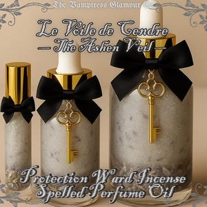 Energy Cloak & Shielding Spell Oil|La Voile des Cendres Perfume Oil|Spelled Crystal Infused Botanical Perfume Oil|Glamour Magick Oil