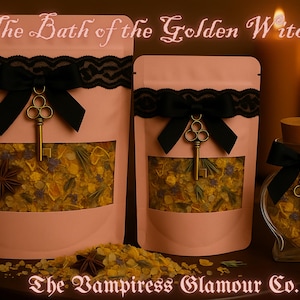 Bath of the Golden Witch- Glamour Magick Spiritual Bath Tea for Enchanted Riches, Golden Opportunities, Wealth, Luck, & Prosperity