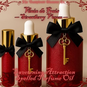 Sweet Attraction Glamour Magick Oil|Venin de Fraise|Strawberry Venom Spelled Crystal Infused Botanical Perfume Oil| Adoration & Allure