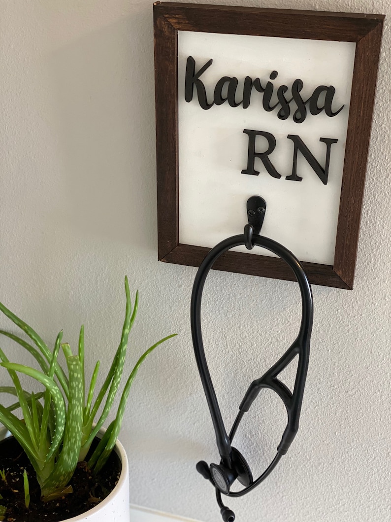 Stethoscope Hanger Personalized Sign Nurse Gift Vet Tech Etsy