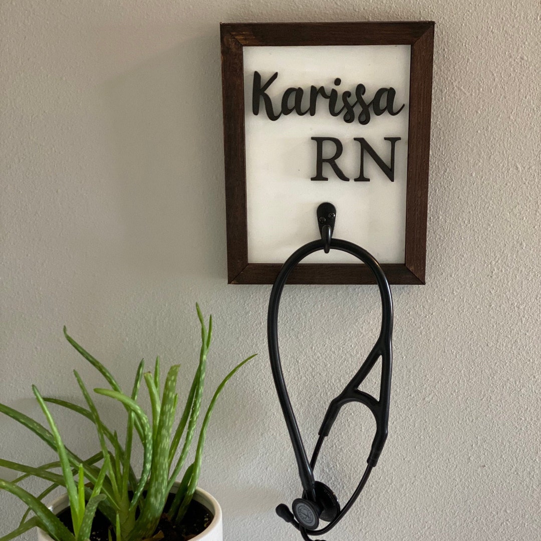Stethoscope Hanger, Personalized Sign, Nurse Gift, Vet Tech