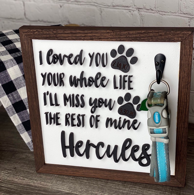 Dog memorial dog collar holder dog tombstone dog loss gift Etsy