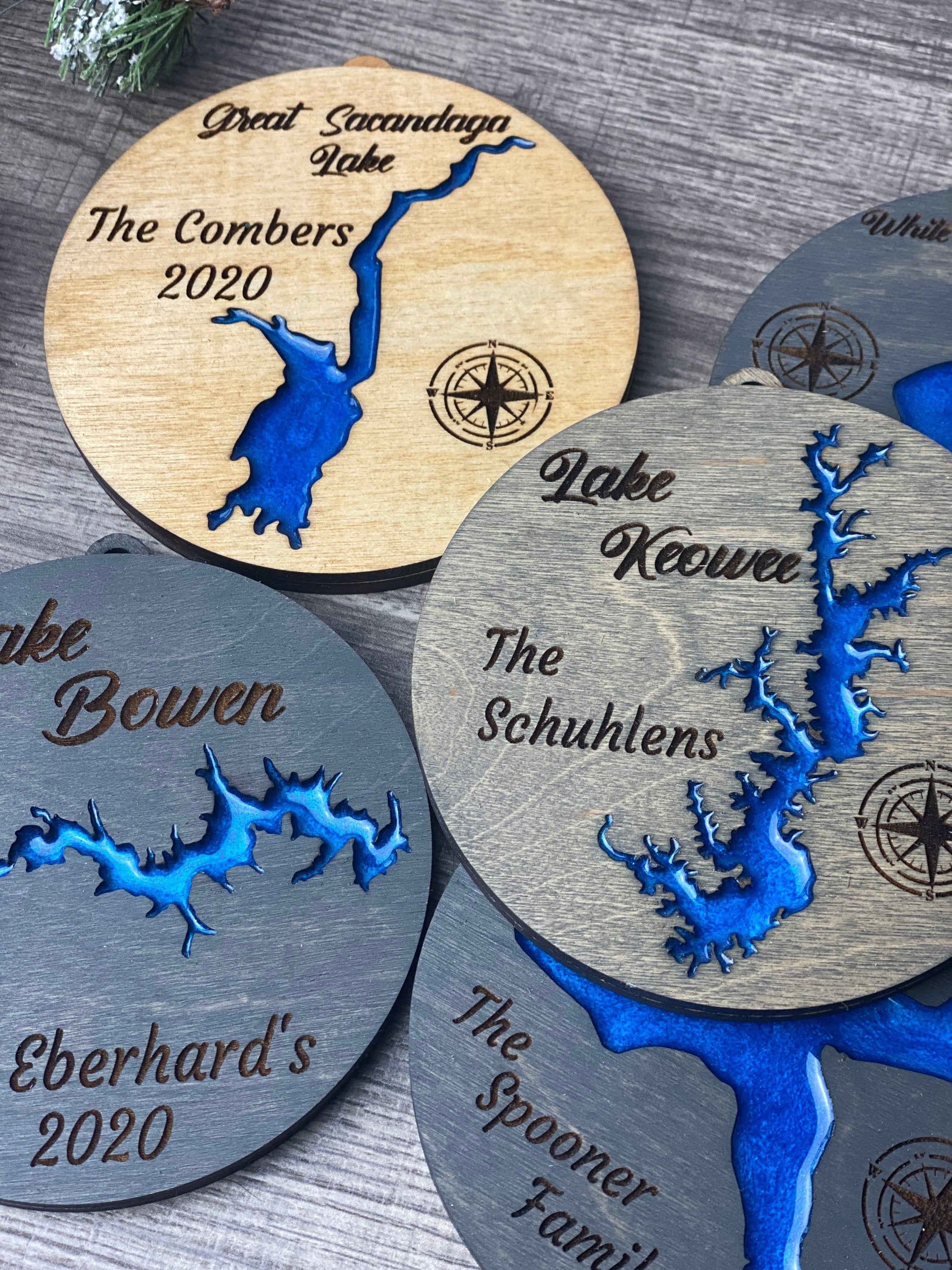 Personalized lake Christmas ornament wedding ornament lake Etsy