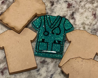 Scrub Top Acrylic Badge Reel Blank: DIY Nurse Accessories