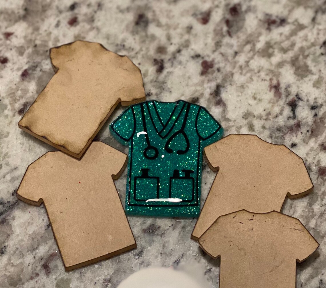 Acrylic blank scrub top / nurse / badge reel blank / epoxy Etsy