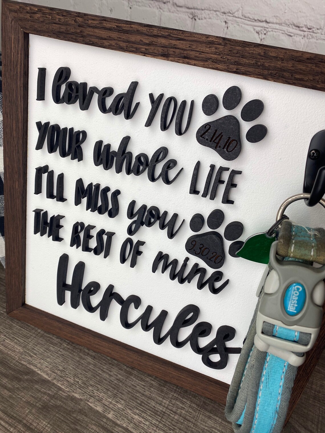 Dog memorial dog collar holder dog tombstone dog loss gift Etsy