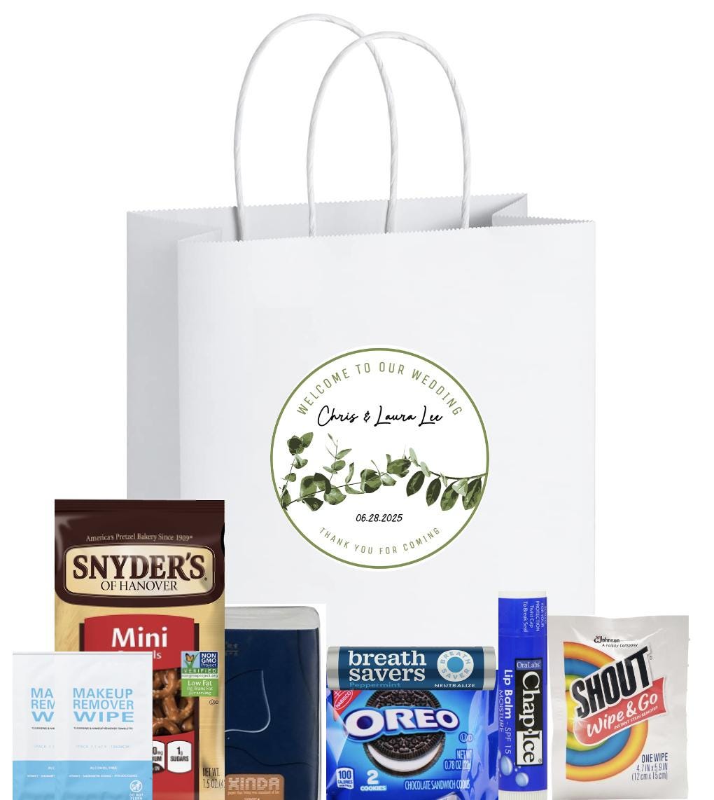 Pre-Packaged Wedding Guest Bags (ALL-Inclusive, just assemble!)