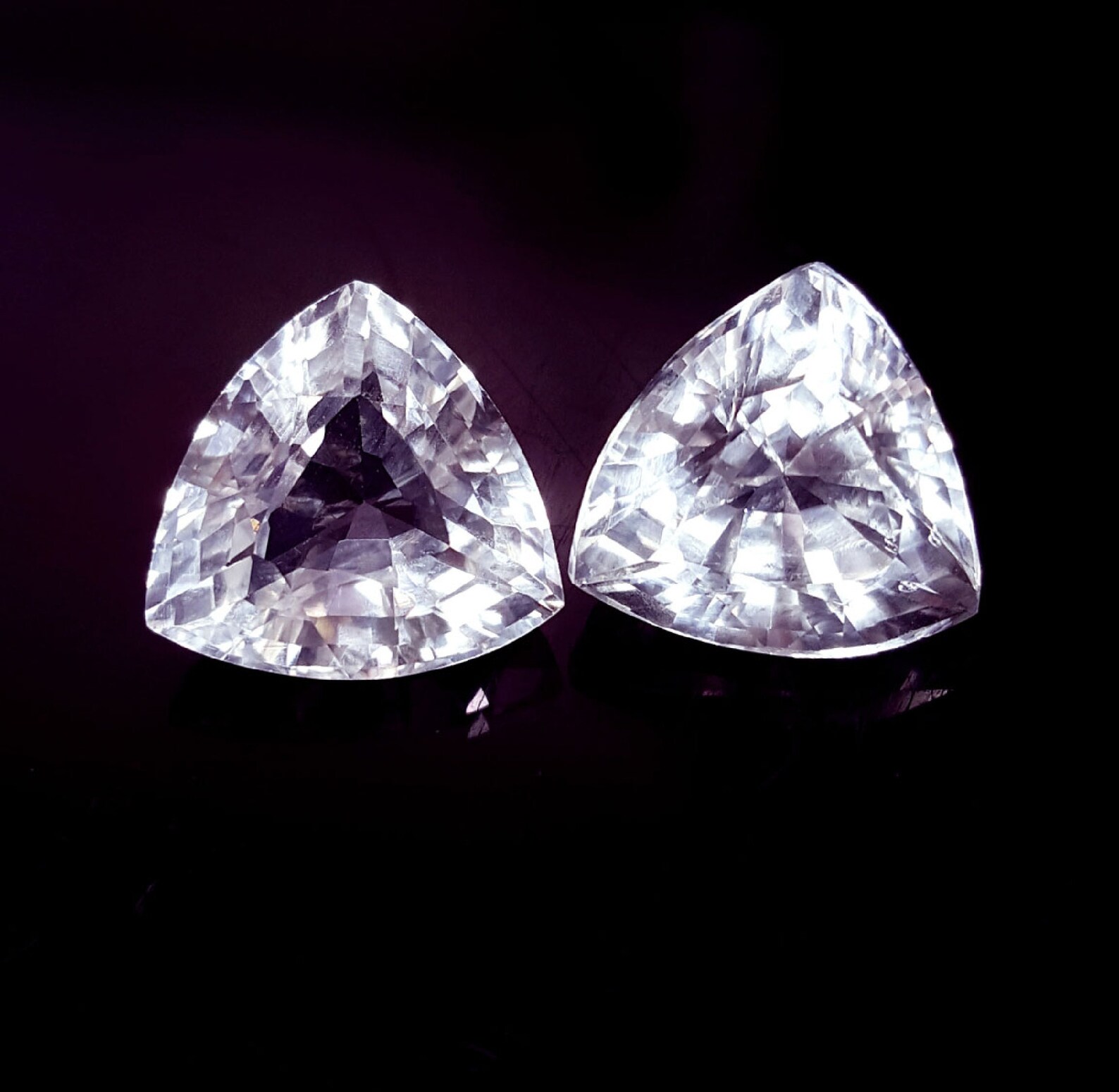 Natural White Sapphire Certified Loose Gemstone Trillion Shape Etsy