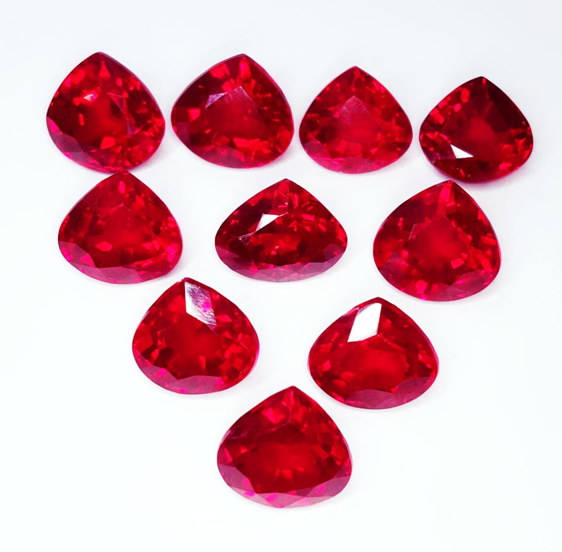 Loose Gemstone Natural Awesome Ruby Lot Heart Pear Cut 10 Pcs Etsy