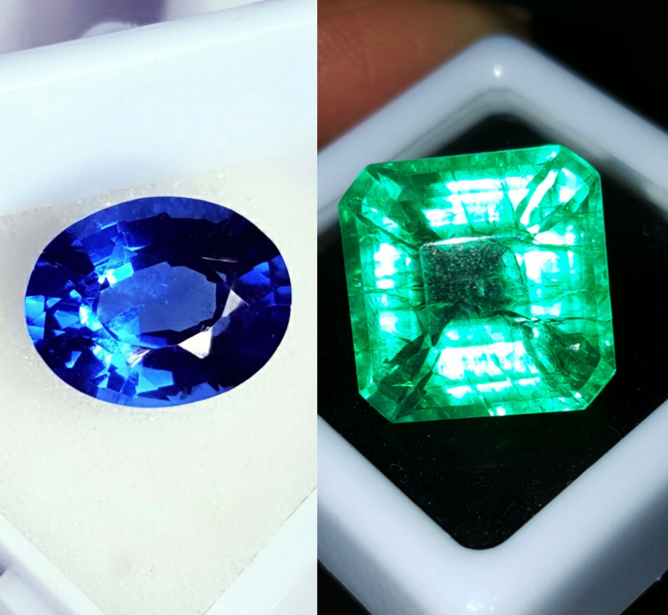 Natural Certified Loose Gemstone Emerald & Sapphire 8.00 To Etsy