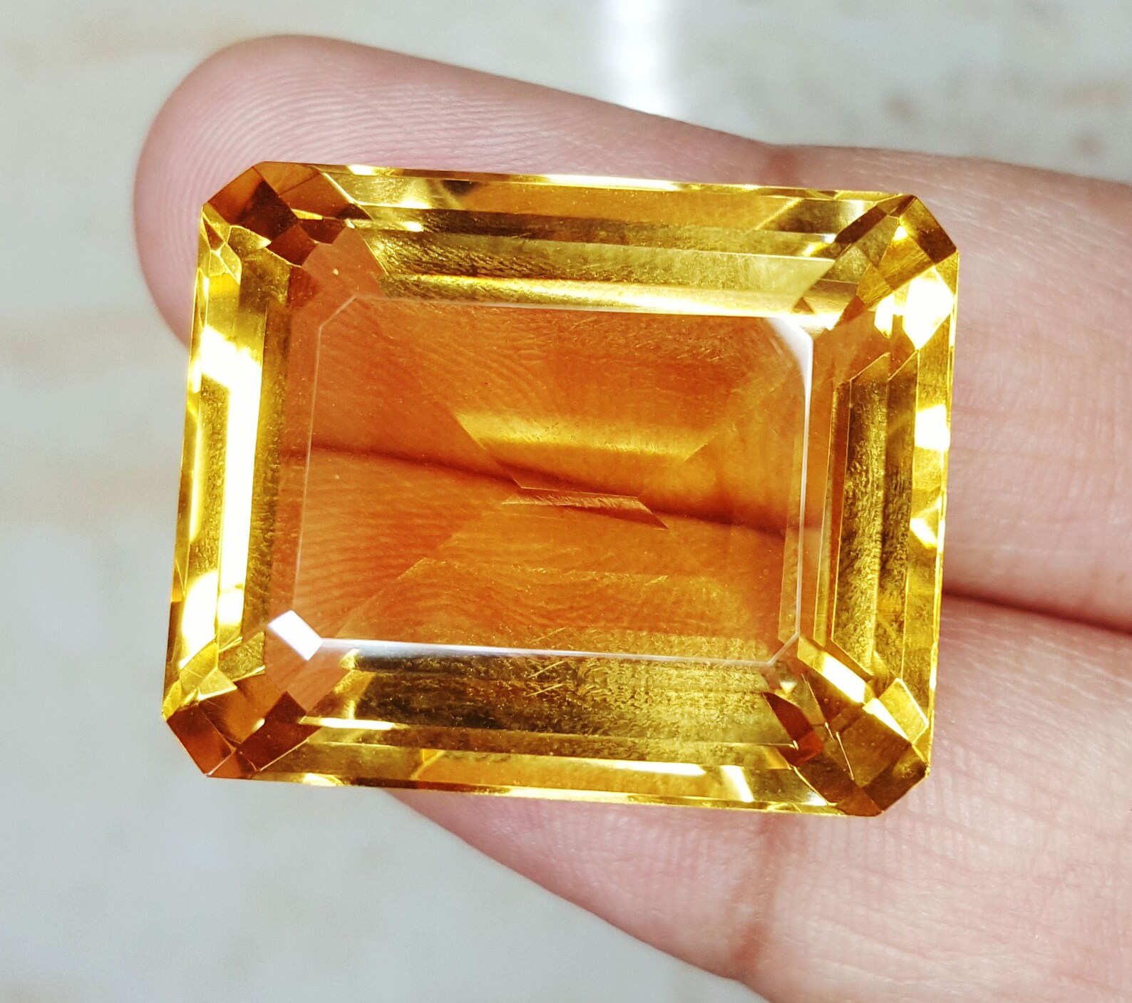 Loose Gemstone Natural Citrine Emerald Shape Certified 45 To Etsy