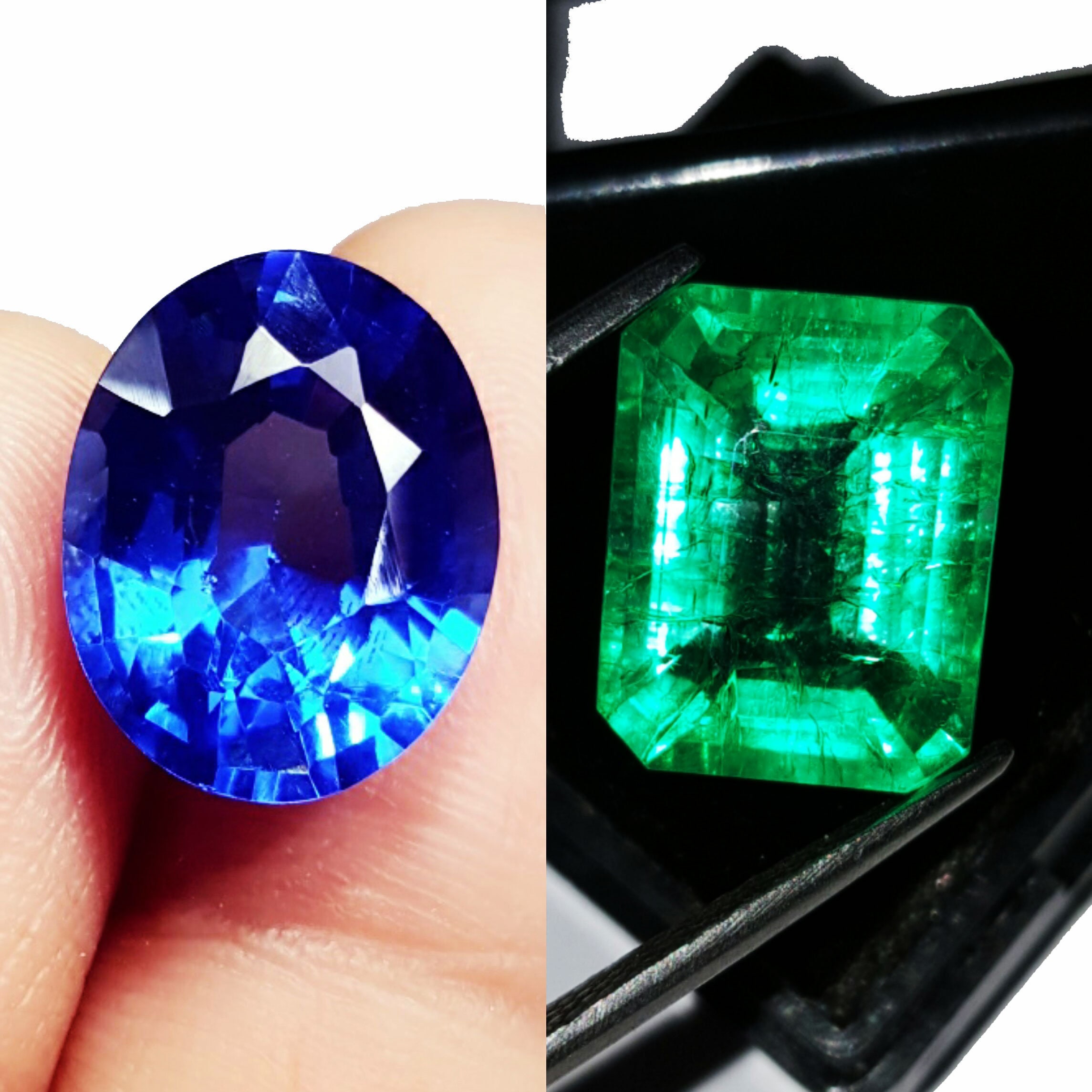 Certified Natural Loose Gemstone Emerald & Sapphire 8.00 To Etsy