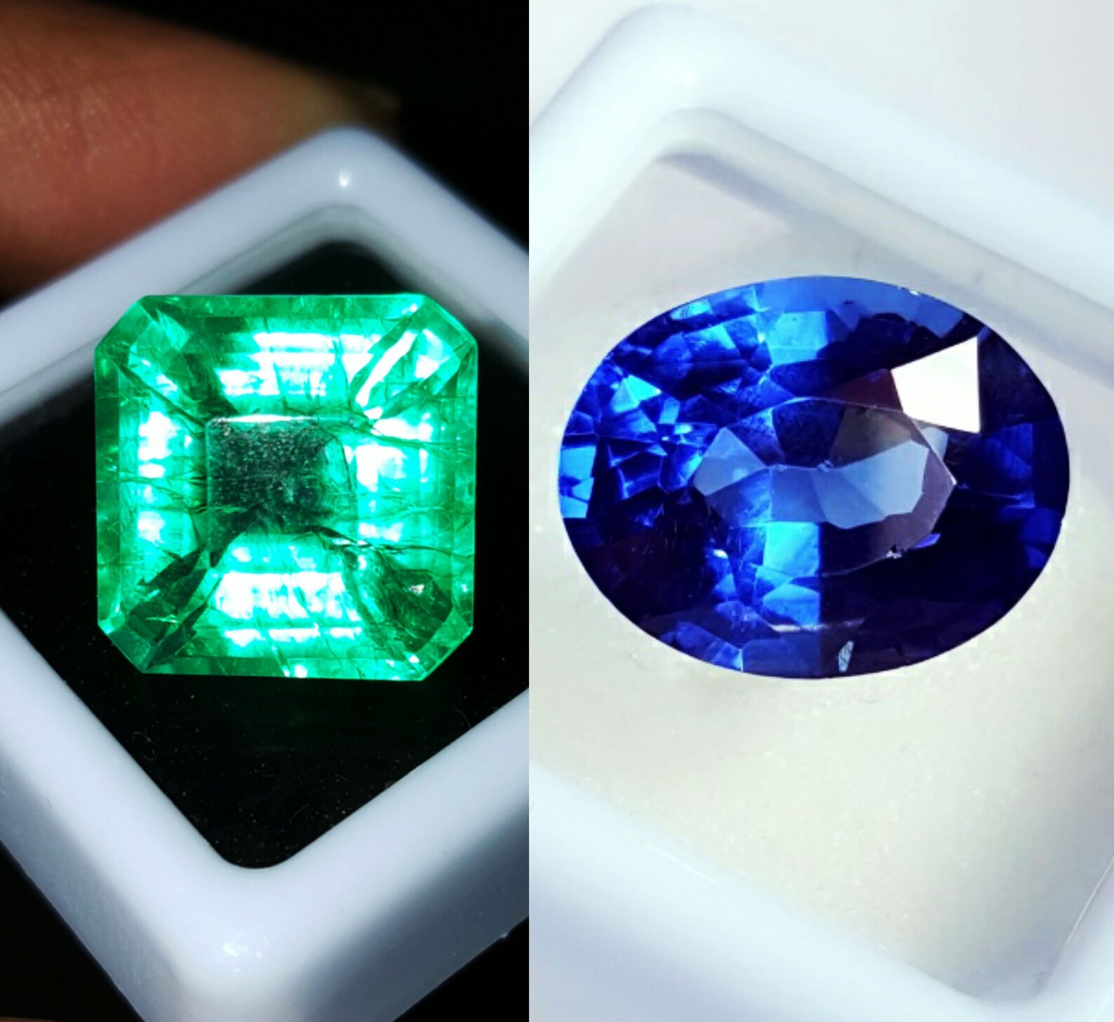 Natural Certified Loose Gemstone Emerald & Sapphire 8.00 To Etsy