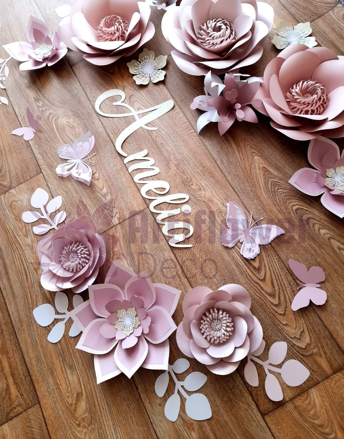 Personalised Luxury 3D Paper Flower Wall Art in Shades of Etsy UK