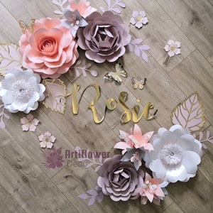 Luxury Paper Flower Wall Art for New Home, Nursery or Beauty Salon #FloralNurseryArt #BespokeFlowers #NurseryMagic #FloralDreams