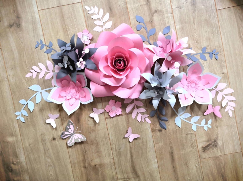 Paper Flowers 3D Wall Art Decor Nursery Etsy