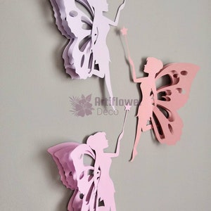 FREE DELIVERY! 3D Paper Fairies  - Wall Art for Nursery, Girls Room