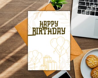 Happy Birthday Card | Printable with DIY Envelope
