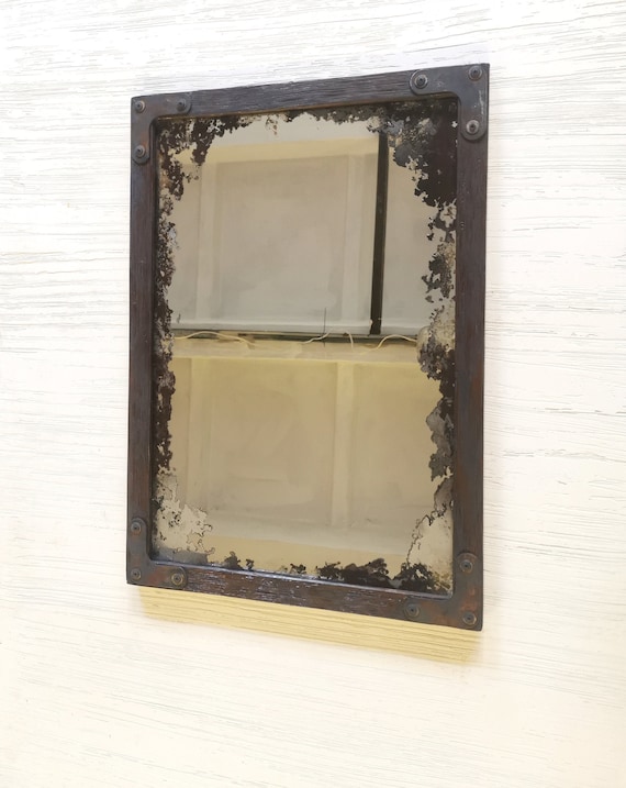Antique Mirror/Rustic Mirror/Bathroom Mirror/Rustic Wall Mirror/Modern Mirror/Pattern Mirror/Metall Parts Mirror/Entryway Mirror/Decor