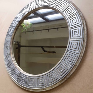 Rounded Mirror/Meander Mirror/Rustic Mirror/Bathroom Mirror/Rustic Wall Mirror/Modern Mirror/Pattern Mirror/Entryway Mirror/Decor/Interior/