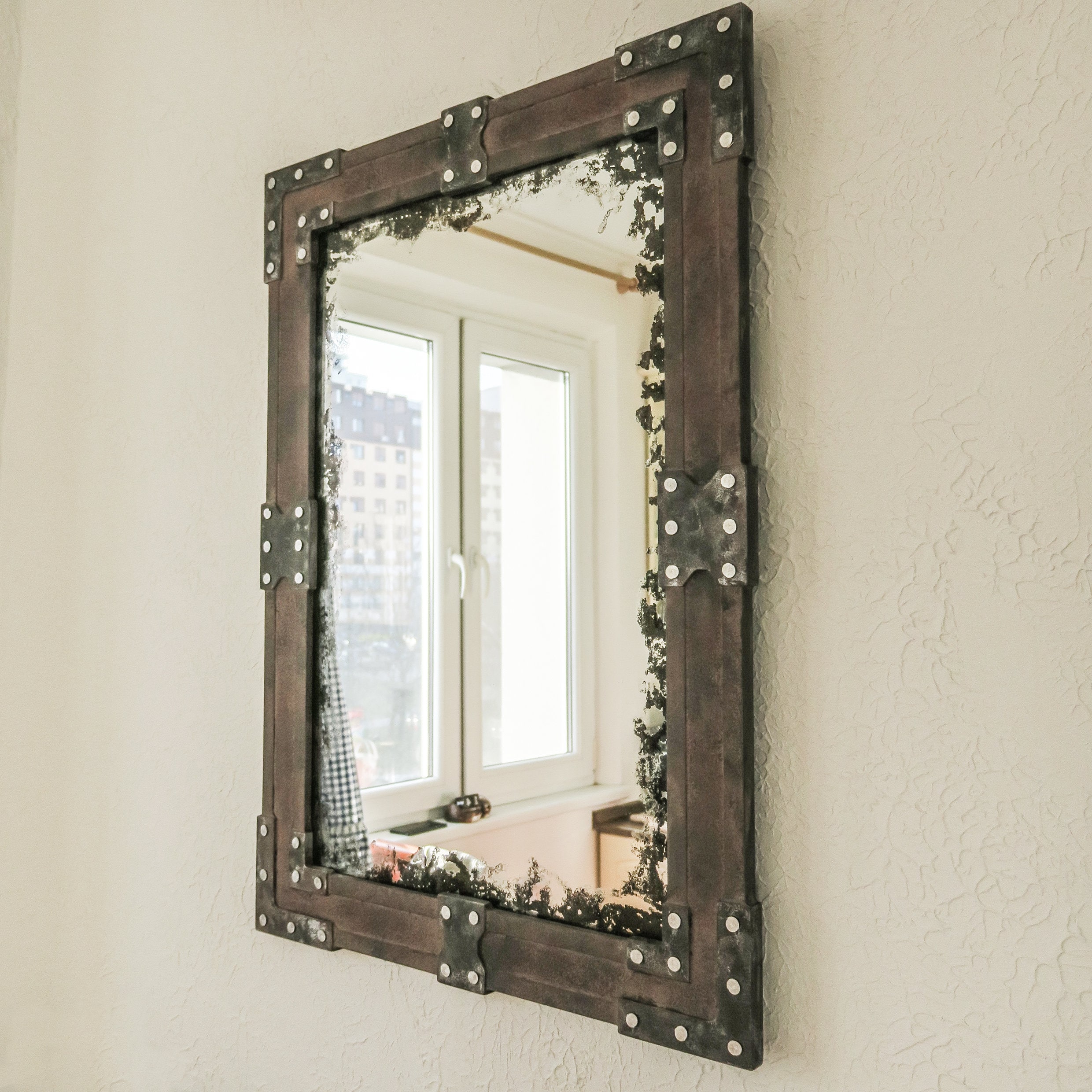 Steampunk Mirror/antique Mirror With Metal Parts/bathroom Mirror/rustic