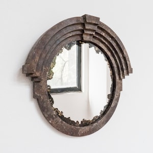 Antique Roman Style Mirror/Steampunk Mirror/French window/Antique Rusty Mirror/Decor/Vintage Roman Mirror/Rust