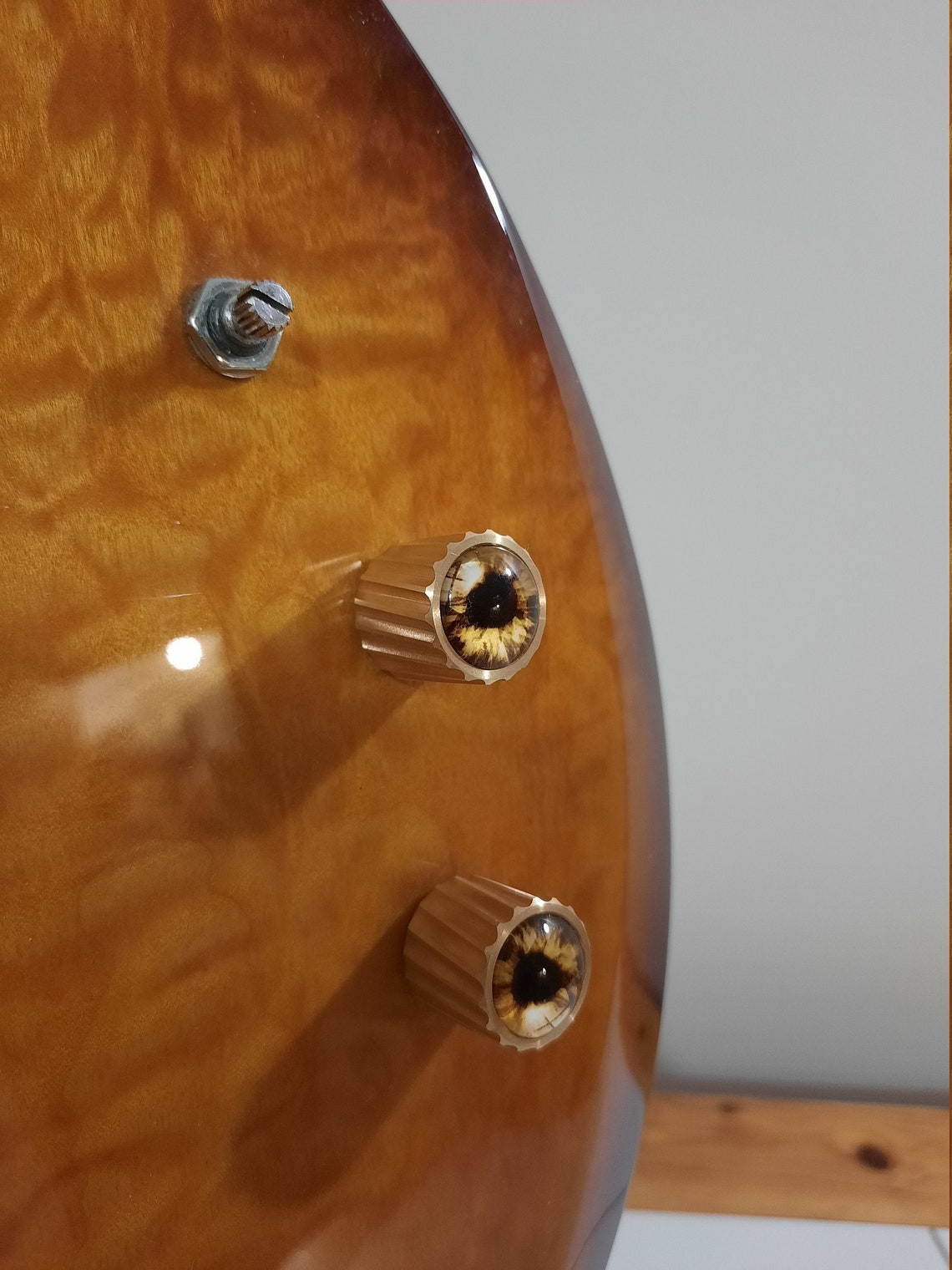 Brass Guitar Knob with Eye Insert pair Etsy