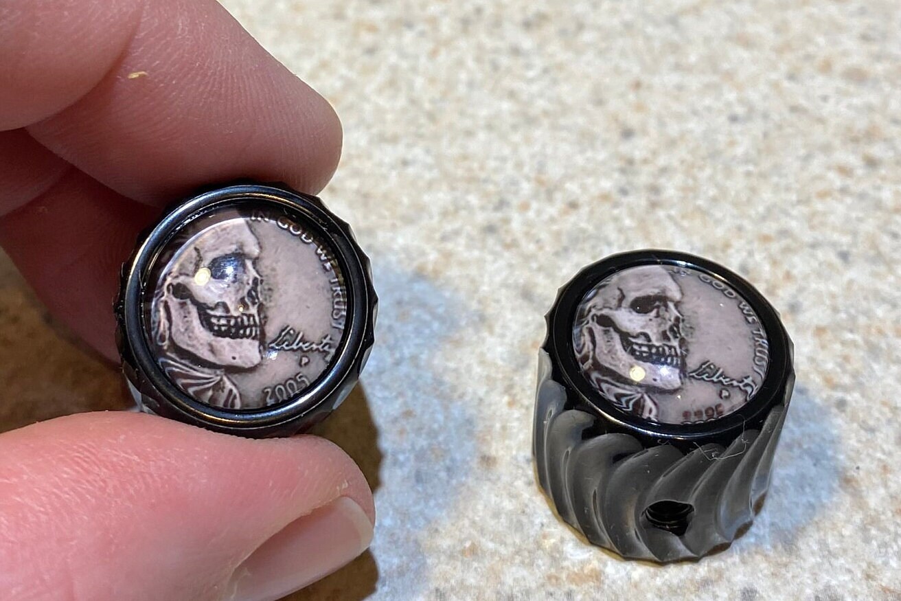 4PCS Silver Skull Guitar Knobs - Volume/Tone Control Knobs With Allen Wrench