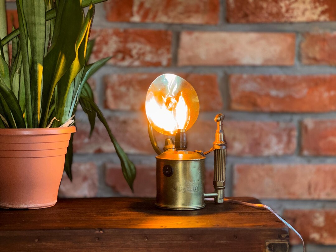 Handmade Upcycled Table Lamp | Propeller Design | Edison Bulb ...