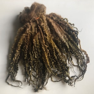 Hand dyed Masham wool locks - Earth