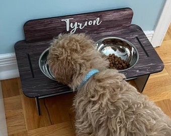 Raised Pet Bowl Stand Comes With Bowls Multiple Sizes Pet Feeder Elevated Dog Cat Bowl Stand Personalized  Cat Dog Feeder FS02