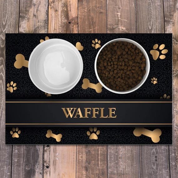 Personalized Dog / Cat Food Mat, Dog / Cat Bowl Mat, Pet / Dog / Cat Placemat, Machine Washable Dog / Cat Feeding Mat, Custom Pet Gift PM20