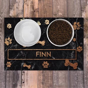Personalized Dog / Cat Food Mat, Dog / Cat Bowl Mat, Pet / Dog / Cat Placemat, Machine Washable Dog / Cat Feeding Mat, Custom Pet Gift PM05