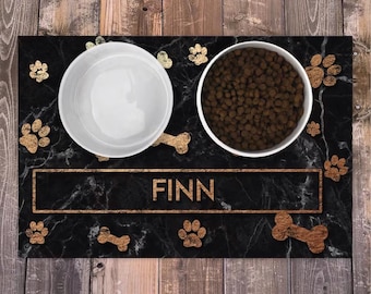 Personalized Dog / Cat Food Mat, Dog / Cat Bowl Mat, Pet / Dog / Cat Placemat, Machine Washable Dog / Cat Feeding Mat, Custom Pet Gift PM05