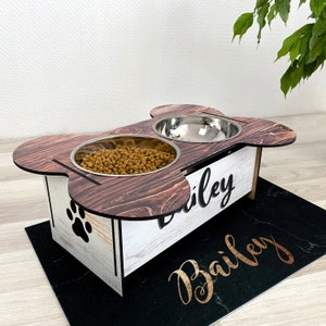 Dog Bowl Stand Comes With Bowls Multiple Sizes Pet Feeder Elevated Dog Feeder Raised Dog Bowl Stand Personalized Dog Feeder FS04 image 4