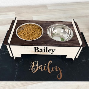 Raised Pet Bowl Stand Comes With Bowls Multiple Sizes Pet Feeder Elevated Dog Cat Bowl Stand Personalized  Cat Dog Feeder FS01