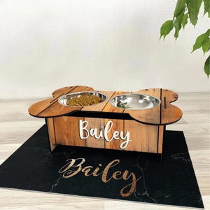 Dog Bowl Stand Comes With Bowls Multiple Sizes Pet Feeder Elevated Dog Feeder Raised Dog Bowl Stand Personalized Dog Feeder FS04