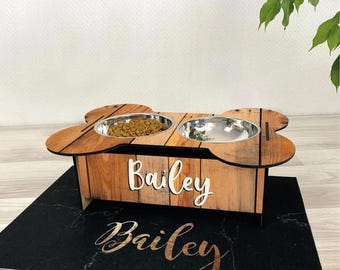 Dog Bowl Stand Comes With Bowls Multiple Sizes Pet Feeder Elevated Dog Feeder Raised Dog Bowl Stand Personalized Dog Feeder FS04