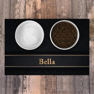 Personalized Dog / Cat Food Mat, Dog / Cat Bowl Mat, Pet / Dog / Cat Placemat, Machine Washable Dog / Cat Feeding Mat, Custom Pet Gift PM21